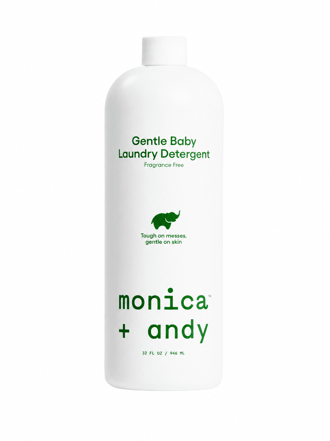 Monica + Andy Gentle Baby Laundry Detergent, Fragrance Free, Plant-Based Enzyme Formula for Baby Clothes and Sensitive Infant Skin, HE Compatible, 32 fl oz