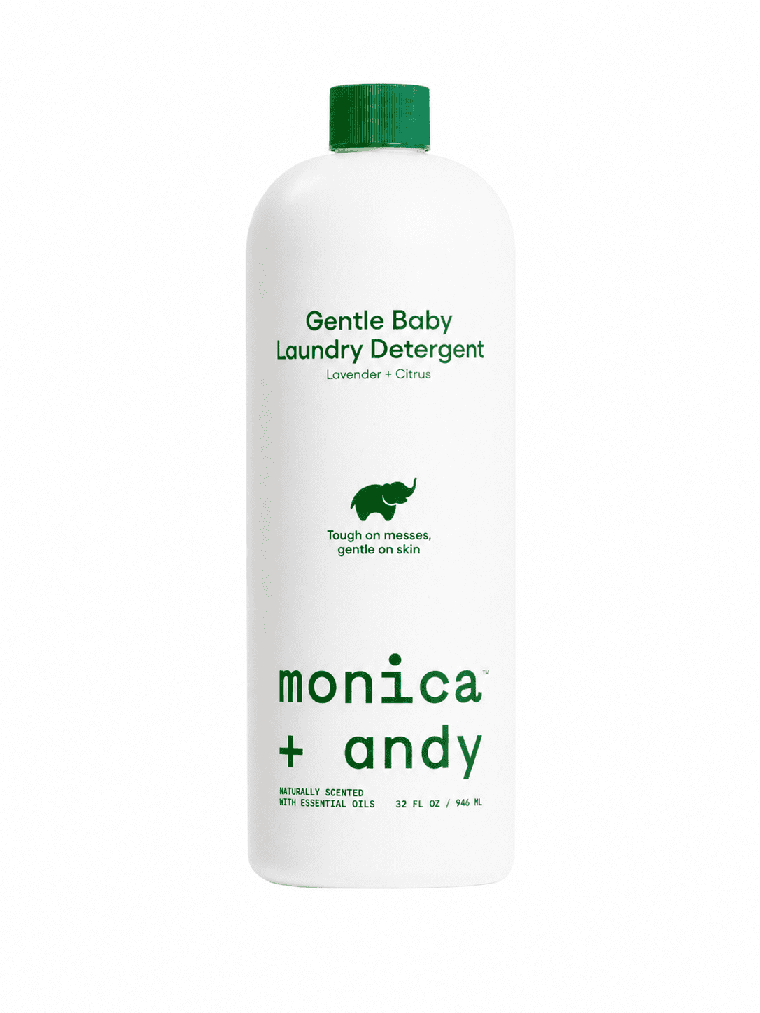 Monica + Andy Gentle Baby Laundry Detergent, Lavender & Citrus, Plant-Based Enzyme Formula for Baby Clothes and Sensitive Infant Skin, HE Compatible, 32 fl oz