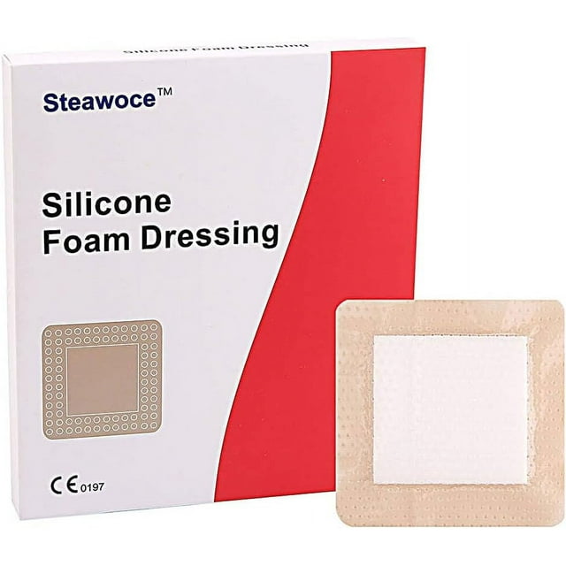 Gentle Border Wound Dressing Pads with Adhesive 5 Pack Foam Bandages