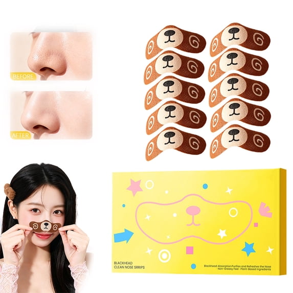 Gentle Botanical Nose Strips For 10-Piece Pore Cleansing Strips With Ginkgo Flower Extracts Peel-Off For Clearer Pores