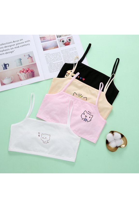 Gentle Cropped Cami for Young Girls | Stretch Cotton Fabric for Sensitive Skin | Perfect Introductory Training Bra & Sports Bra | Colors