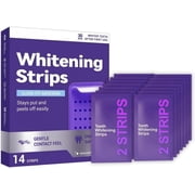 Purple Teeth Whitening Strips – Helps Reduce Surface Stains & Enhance Natural Shine, Portable Teeth Care Strips for Home or On-the-Go Use（14PCS）
