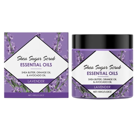 Gentle Exfoliating，Lavender Salt Scrub, Sugar Scrub - Lavender with Essential Oils, Exfoliating, Moisturizing, Hydrating and Nourishing, Glow, Polish, Smooth and Fresh Skin(1PC)