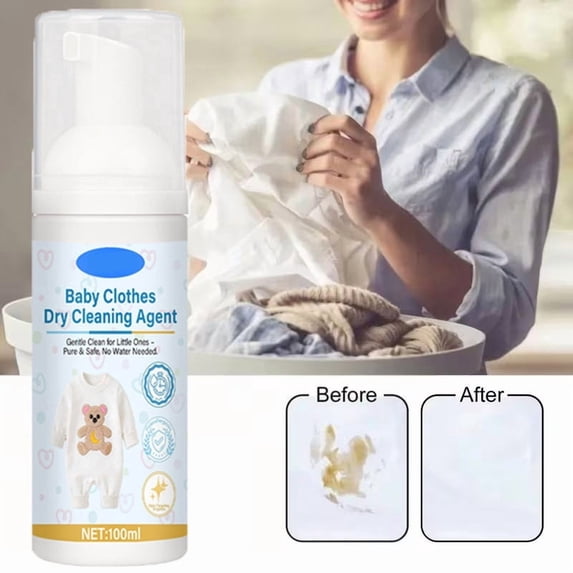 Gentle Fabric Stain Remover Foam for Clothing, Emergency Dry Cleaning & Mild Ingredients Featuring Travel Friendly Size & Versatile Material Safe for Down Synthetic Outerwear