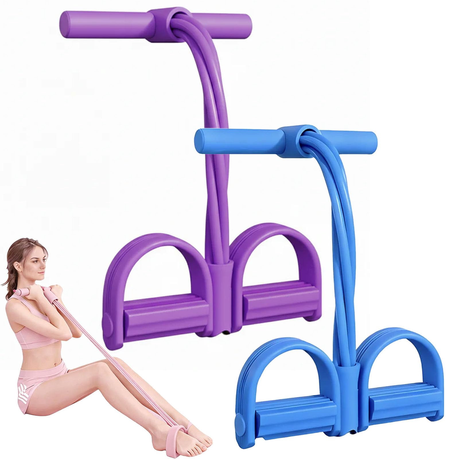 Gentle Fit Band, Pedal Resistance Band with Handles, Multifunction Elastic Yoga Resistance Bands, Strength Training for Full Body Workout