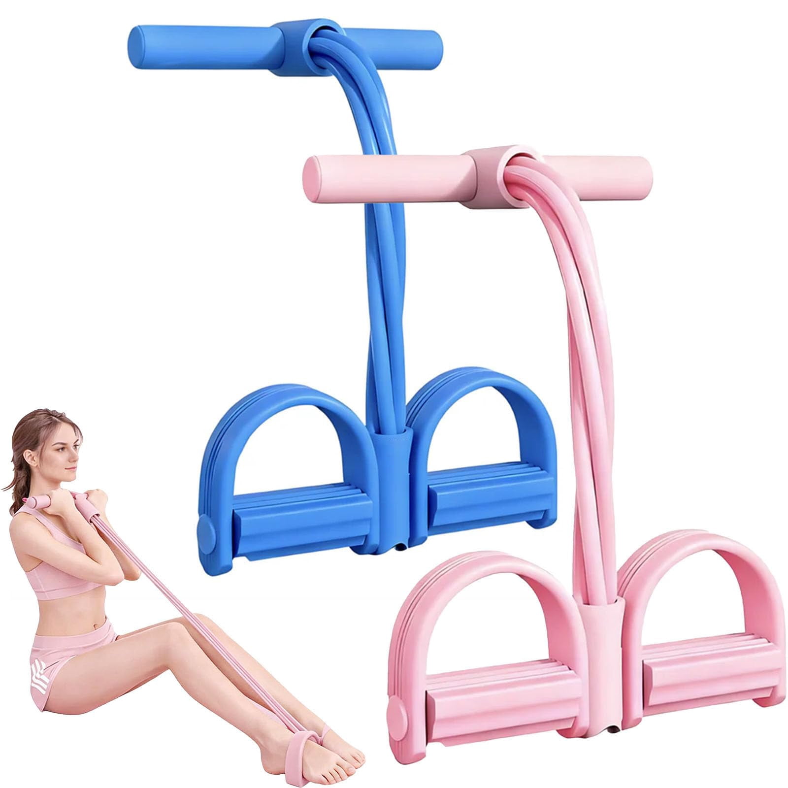 Gentle Fit Band, Pedal Resistance Band with Handles, Multifunction Elastic Yoga Resistance Bands, Strength Training for Full Body Workout