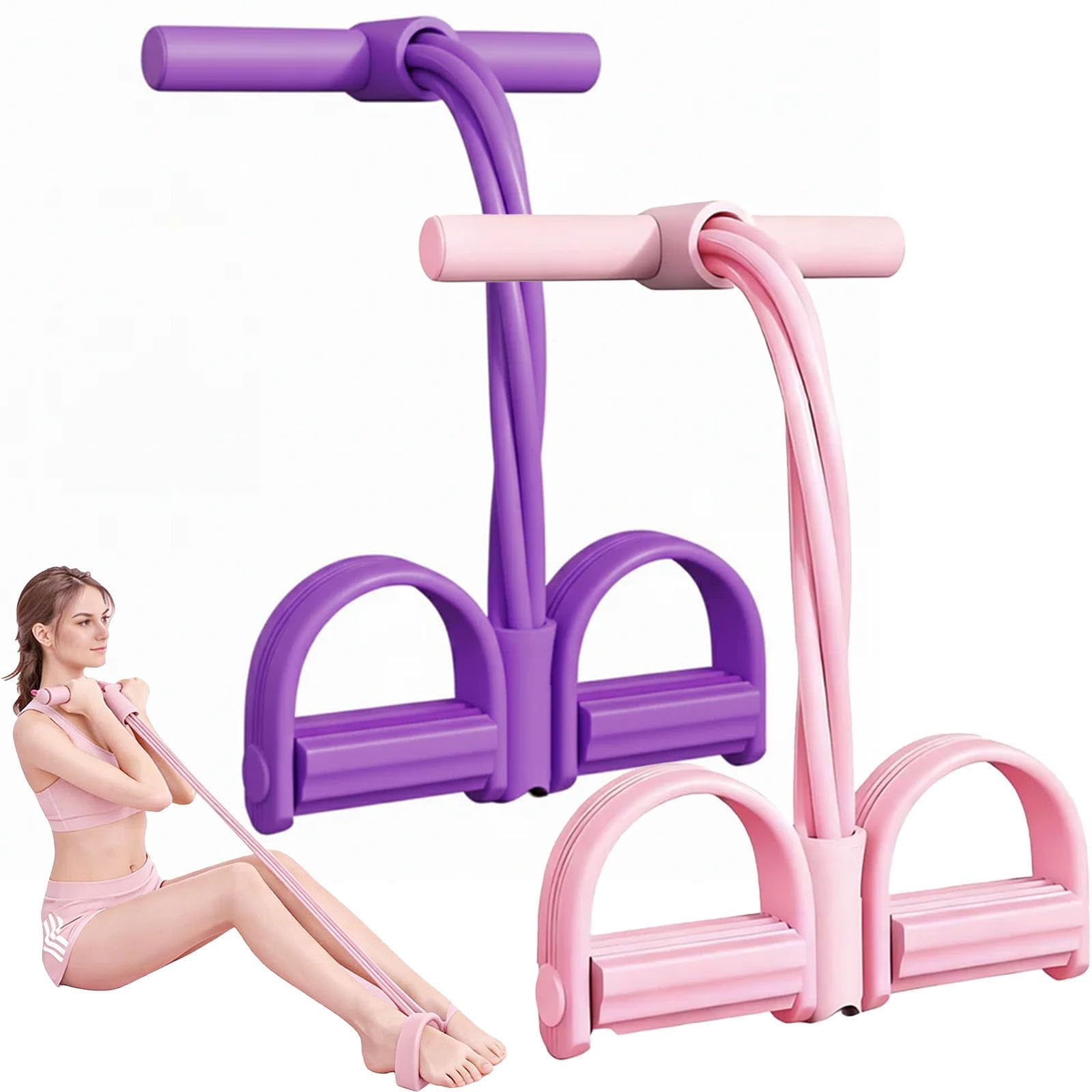 Gentle Fit Band, Pedal Resistance Band with Handles, Multifunction Elastic Yoga Resistance Bands, Strength Training for Full Body Workout