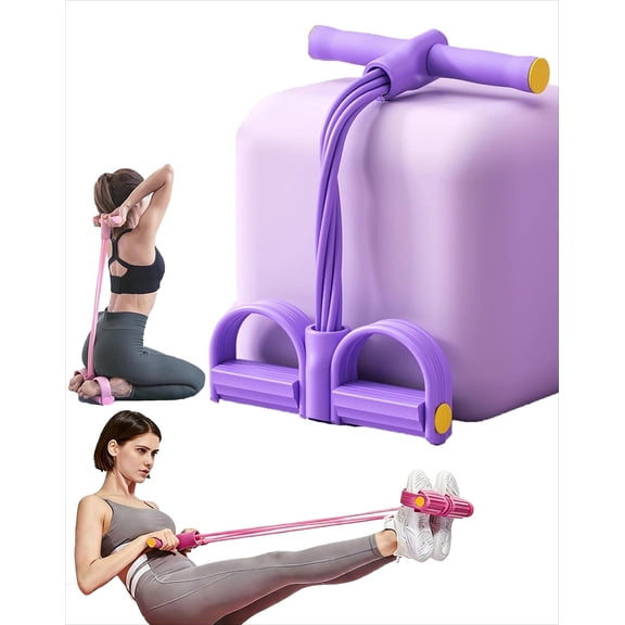 Gentle Fit Resistance Band, 6-Tube Pedal Puller with Adjustable Tension, Foam Handles for Arms, Legs, Waist and Full-Body Exercise
