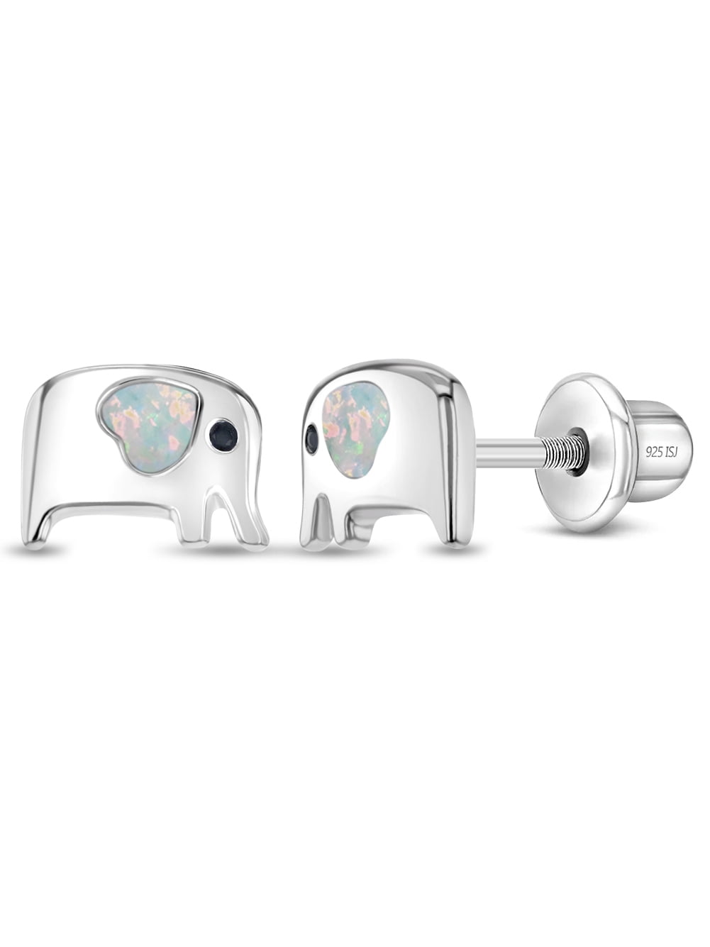 Gentle Giant Opal Kids / Children's / Girl Earrings Screw Back - Sterling Silver