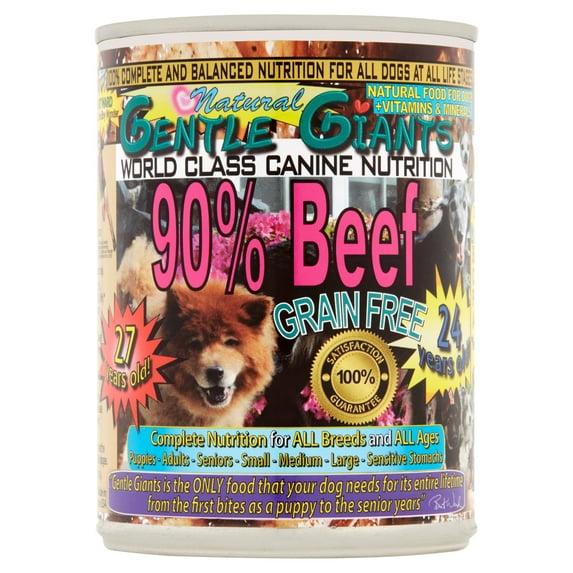 Gentle Giants Canine Nutrition 90% Beef Grain-Free Canned Dog Food, 13-oz