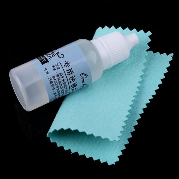 Gentle Jewelry Cleaner Kit with Polishing Cloth Liquid Tarnish Remover Cleaner