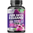 thumbnail image 1 of Gentle Liver Cleanse Detox & Repair Formula - Advanced Liver Support Supplement with Silymarin Milk Thistle, Dandelion Root, Artichoke Extract, Turmeric, Choline, & Beetroot - 60 Veggie Capsules, 1 of 10