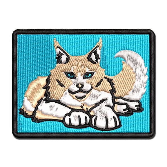 Gentle Maine Coon Cat Applique Multi-Color Embroidered Iron-On Patch - 3 Inch Medium