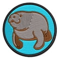 thumbnail image 1 of Gentle Manatee Applique Multi-Color Embroidered Hook & Loop Patch - 2.5 Inch Small, 1 of 5
