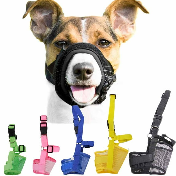 Gentle Muzzle Guard for Dogs - Prevents Biting Unwanted Chewing Safely Secure Comfort Fit - Breathable Soft Polyester Material – No More Chafing