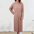 thumbnail image 1 of Gentle Nightgown V Neck Autumn And Winter Pajamas Knitted Cloth Long Sleeved Large Size Sweet Style Homewear Woman Night Gown Short Nightgowns for Women Summer Sleep Shirt Three Quarter Sleeve, 1 of 3