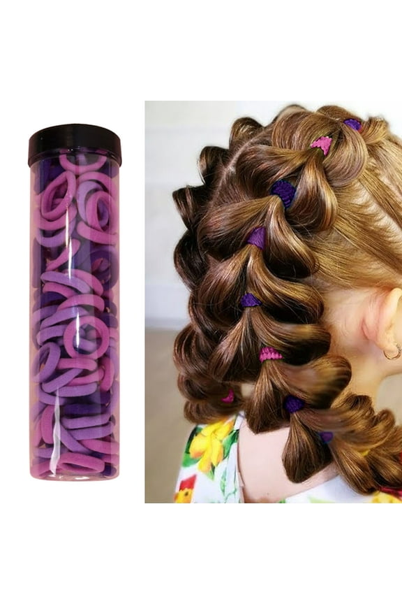 Gentle No- Hair Ties for Girls and Toddlers Soft Elastic Ponytail Holders Secure Pigtail Bands Non-Damaging Small Rubber Bands for Daily Use