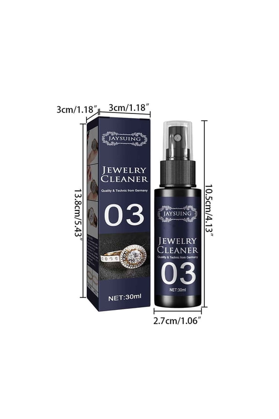 Gentle Non-abrasive Jewelry Cleaning Solution, Fast-acting Tarnish Removing Spray, Safe Ammonia-free Diamond Polishing Liquid for Rings and Necklaces