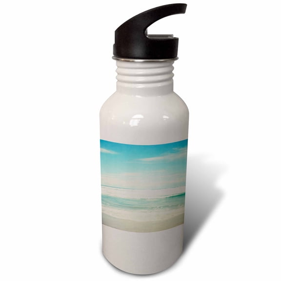 3dRose, Gentle Ocean Waves beach theme art, 21 oz Sports Water Bottle