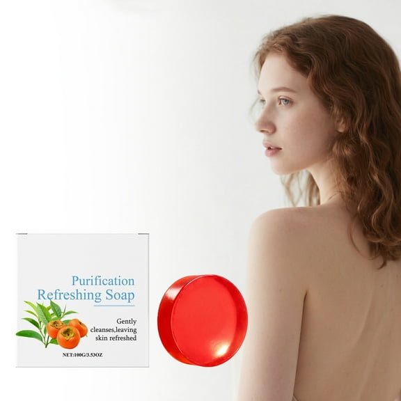 Gentle Persimmon Soap for Body Odor Control, Moisturizing Shower Soap with Long-Lasting Fresh Scent, Daily Nourishing Bath Bar for Silky Smooth Feel