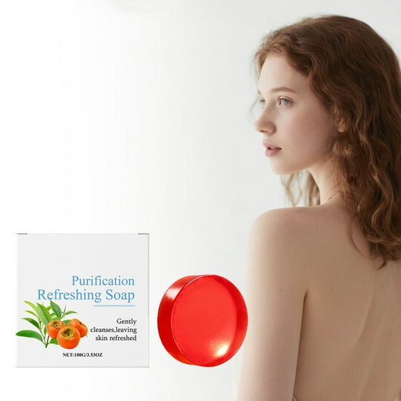 Gentle Persimmon Soap for Body Odor Control, Moisturizing Shower Soap with Long-Lasting Fresh Scent, Daily Nourishing Bath Bar for Silky Smooth Feel