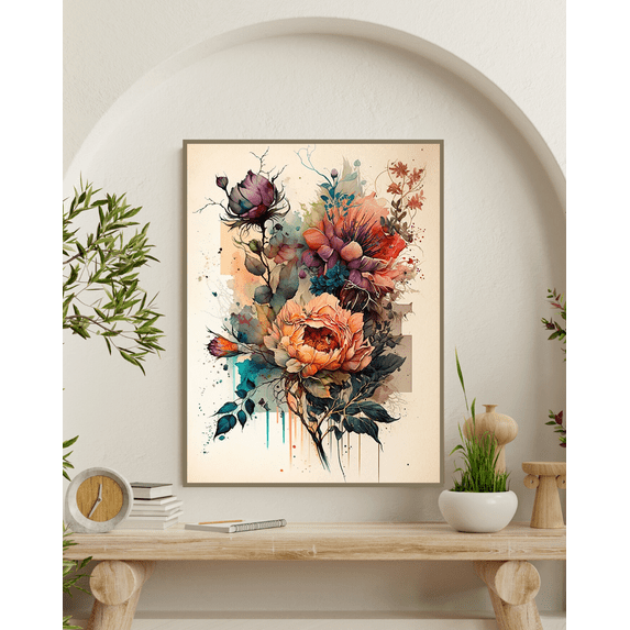 Gentle Petal Dance - Floral Watercolor Canvas Wall Art