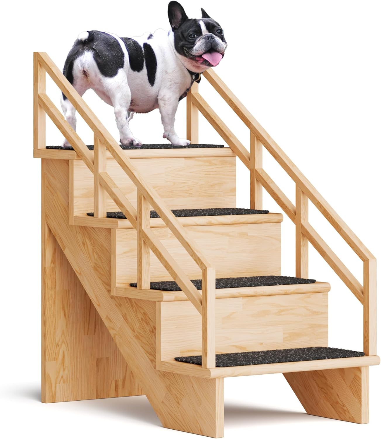 Gentle Rise Pet Steps with Safety Rails 3 Step Dog Stairs for Couch