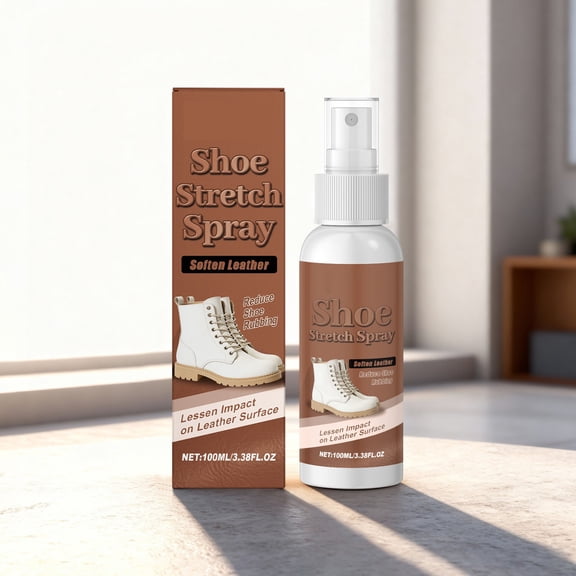 Gentle Shoe Stretcher Spray, Leather Softener for Tight Shoes, Anti Stain Formula, for All Materials, 100ml, Easy Application