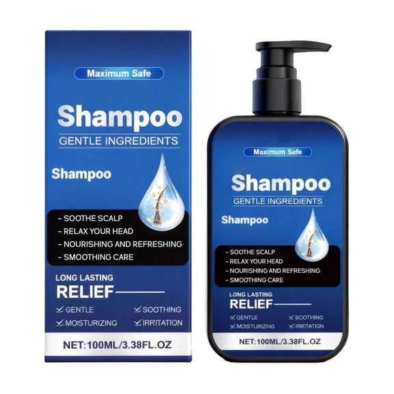 Gentle Soothing Scalp Shampoo, Nourishes & Refreshes Scalp, Provides Long-Lasting Relief & Smoothing Care, Gentle & Non-Irritating Formula, Suitable for All Hair Types, for Women & Men
