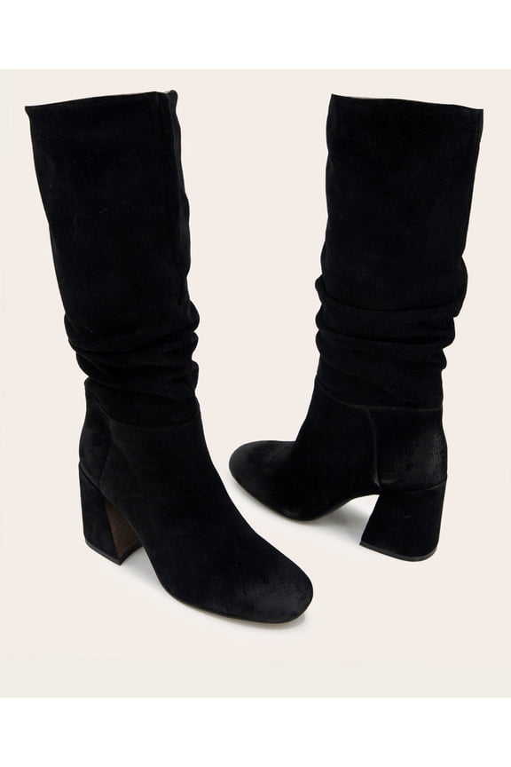 BLACK Women's Iman Suede Zip Bootie, US 5.5