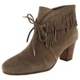 thumbnail image 1 of Gentle Souls Womens Bettie Suede Fringe Ankle Boot Shoes, Truffle, US 6.5, 1 of 3