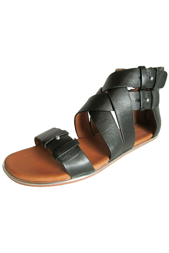 Womens Blessie Gladiator Sandal Flat Shoe, Black, US 5.5