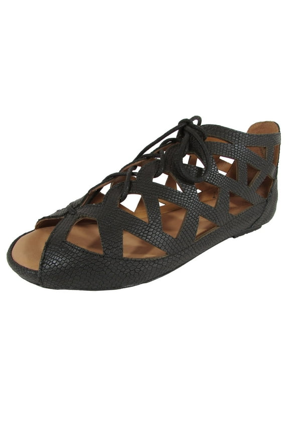 Womens Brielle Snakeskin Print Open Toe Sandal Shoes, Black, US 6