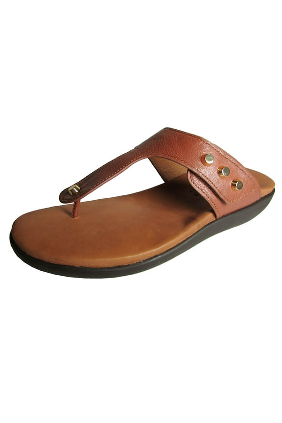 Womens Galaxy LE Studded Dress Thong Sandal Shoe, Cognac, US 11