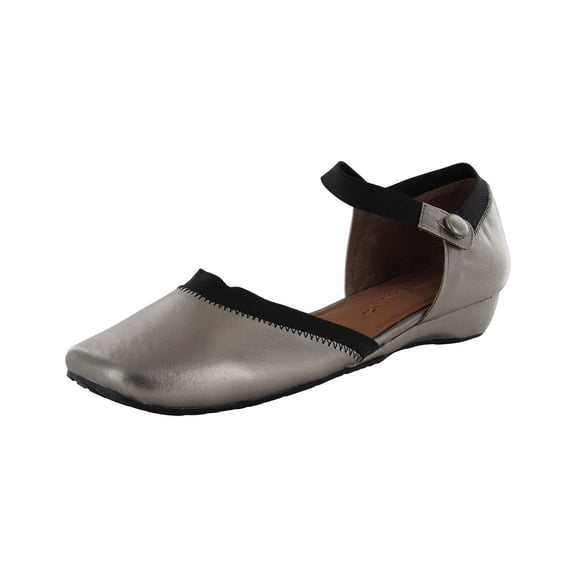 Gentle Souls Womens Iso Jane Ankle-Strap Flat Shoe, Pewter, US 5.5
