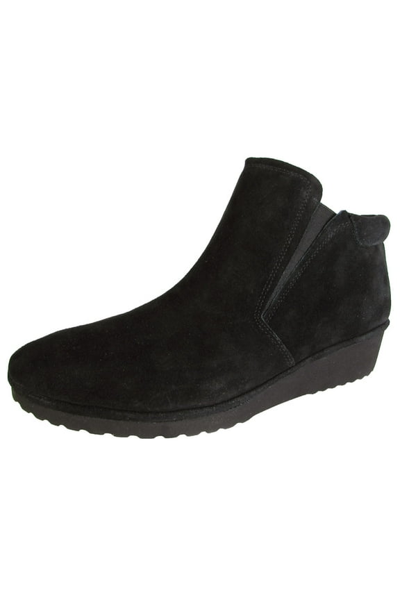 Womens Nara Suede Ankle Bootie Shoes, Black, US 5
