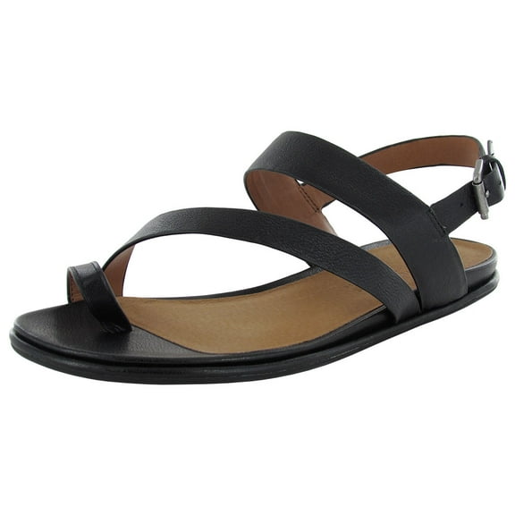Gentle Souls Womens Oakland LE Leather Toe Ring Sandal, Black, US 5.5