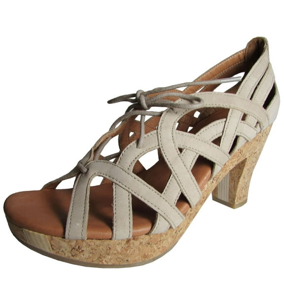 Gentle Souls Womens Shutter NU Strappy Cork Platform Pump, Mushroom, US 7.5