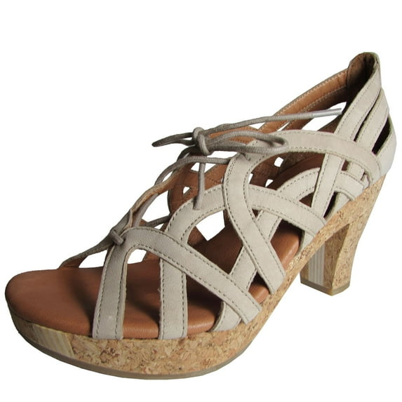 Gentle Souls Womens Shutter NU Strappy Cork Platform Pump, Mushroom, US 8.5