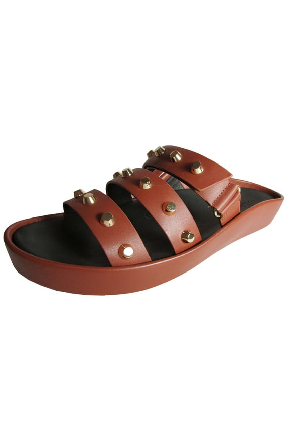 Womens Unity 2 LE Studded Velcro Platform Sandal, Cognac, US 7.5