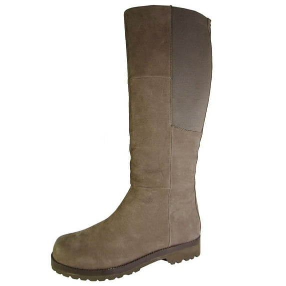 Gentle Souls Womens Winfield Leather Tall Stretch Boot Shoes, Mushroom, US 9