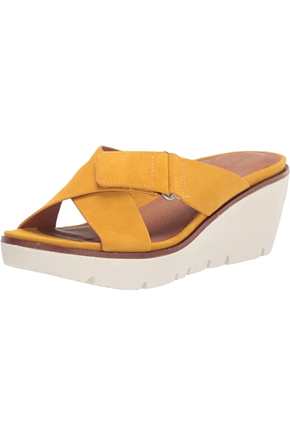by Kenneth Cole Women's Lavern Wedge Mule Sandal, Marigold, 8.5