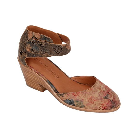 Gentle Souls by Kenneth Cole Womens Blaise Wedge Pump Leather Block Heels Multi