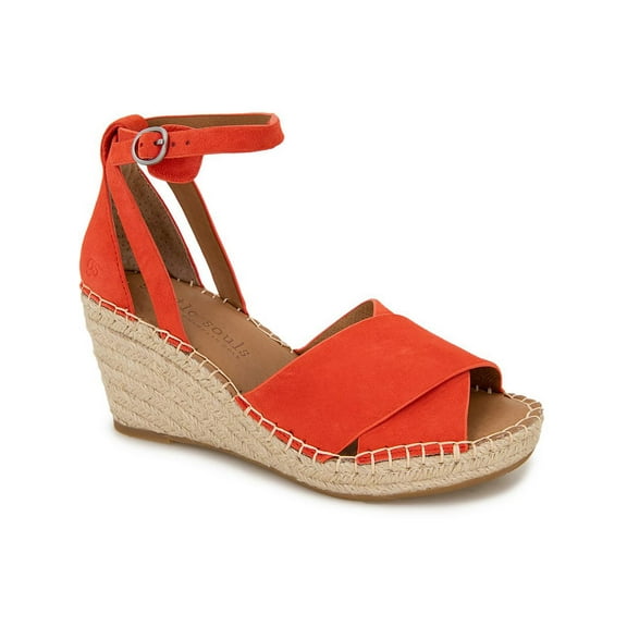 Gentle Souls by Kenneth Cole Womens Charli Leather Sandal Wedge Heels