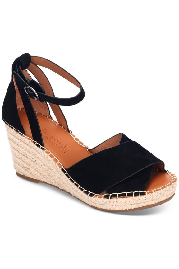 by Kenneth Cole Womens Charli X Band Leather Wedge Sandals