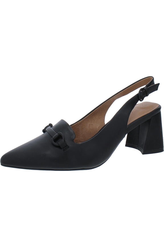 by Kenneth Cole Womens Dionne Leather Stretch Slingback Heels
