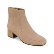 GENTLE SOULS KENNETH COLE Womens Beige Padded Goring Ella Apron Square Toe Block Heel Zip-Up Leather Booties 11