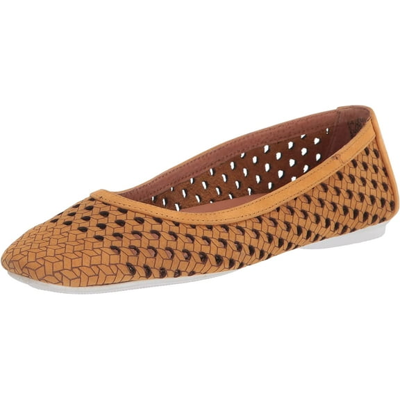 Gentle Souls by Kenneth Cole Womens Eugene Travel Woven Ballet Flat 7 Sorbet