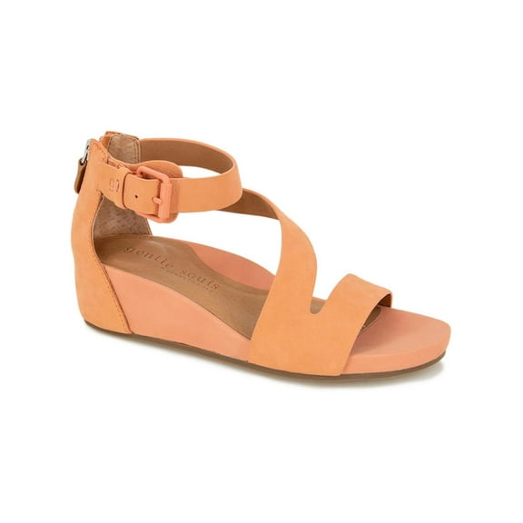 Gentle Souls by Kenneth Cole Womens Gwen Suede Ankle Strap Wedge Sandals
