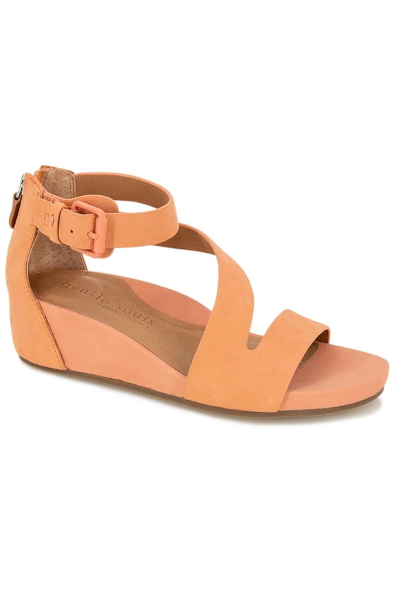 by Kenneth Cole Womens Gwen Suede Ankle Strap Wedge Sandals